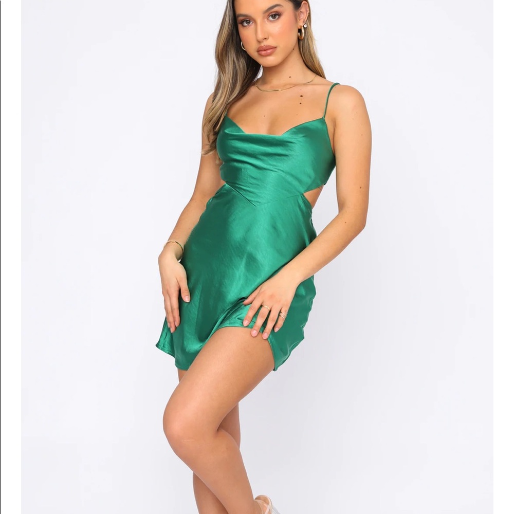 White Fox Green Mini Dress NWT